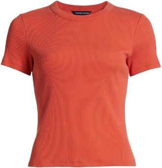 Veronica Beard Womens Pruitt Tee In Persimmon