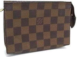 Louis Vuitton Damier Brown Damier Canvas Ebene Pouch (Pre-Owned)