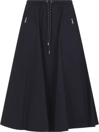Moncler Navy Blue Midi Skirt