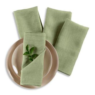 Solino Home Linen Dinner Napkins - Athena, 20 x 20 in Chambray Olive at Nordstrom, Size Large