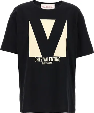Valentino Black Logo Chez Valentino T-shirt