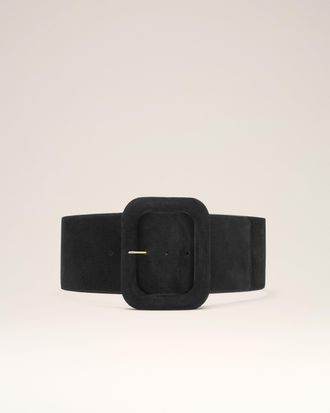 Ami Black Cow Leather Large Belt Black - 85 - for Women