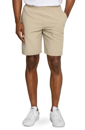 W.R.K Slim Fit Drawstring Seersucker Shorts in Tan at Nordstrom, Size Xx-Large