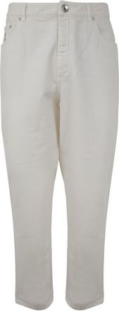 Brunello Cucinelli MenS Off-White Straight-Leg Trousers, Size 50