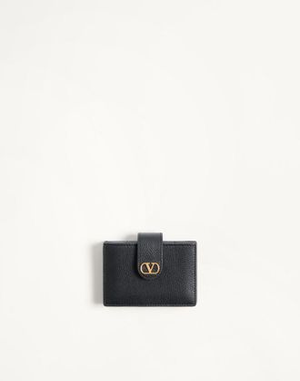 Valentino Garavani Valentino Garavani VLogo Signature cardholder in grainy calfskin Wo