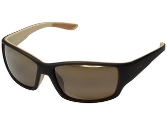 Maui Jim Local Kine Fashion Mens Sunglasses Matte Dark Transparent Brown/Tan/Cream/HCL Bronze, Nylon/Glass Lenses