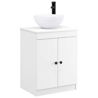 vidaXL Juego De Muebles De Ba&ntilde;o Blanco Madera De Ingenier&iacute;a Vidaxl