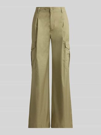 Lauren Ralph Lauren Wide Leg Cargohose aus reiner Baumwolle in Khaki, Gr&ouml;&szlig;e 36
