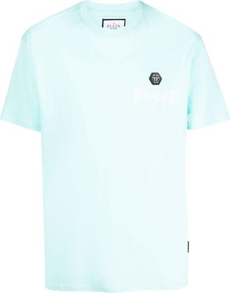 Philipp Plein chest logo-print detail T-shirt - men - Polyester - XXXL - Blue