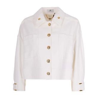 Elisabetta Franchi Buttoned Cropped Jacket - female - Elisabetta Franchi - Light Jackets - White - S - Jackets