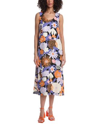 Marimekko Nupulla Suvikimppu Linen-Blend Midi Dress