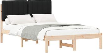 vidaXL Bed Frame with Upholstered Headboard Black 120 x 190 cm vidaXL