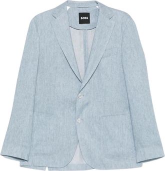 HUGO BOSS Heren, Jassen, Blauw, Maat: XL Linnen