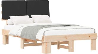 vidaXL Estructura De Cama Con Cabecera Tapizada Negro 120 X 200 Cm Vidaxl