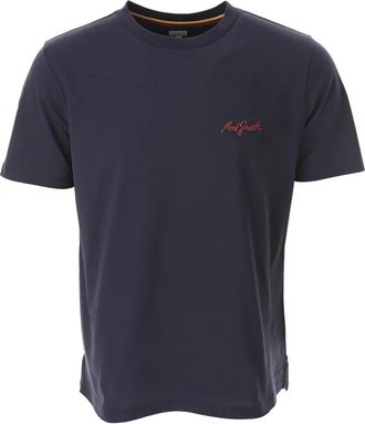 Paul Smith Schaduw Logo Geborduurd T-shirt - Heren - T-shirts - Blauw - M - Katoen - Tops