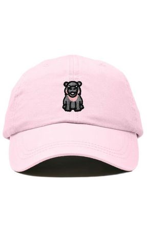 Dalix Hippo Embroidered Adjustable Hat in Washed Pink at Nordstrom