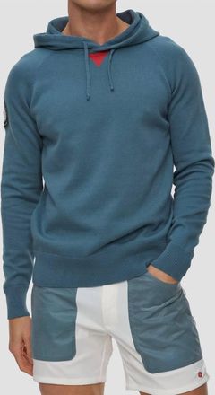 Amundsen & Scott Lascar Italian-Knitted Hoodie In Denim Blue