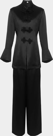 Loretta Caponi Womens Azalea Silk Pajama Set