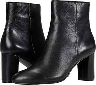 David Tate Womens David Tate Alison Boots Black Leather Almond Toe Block Heel ZAP2072