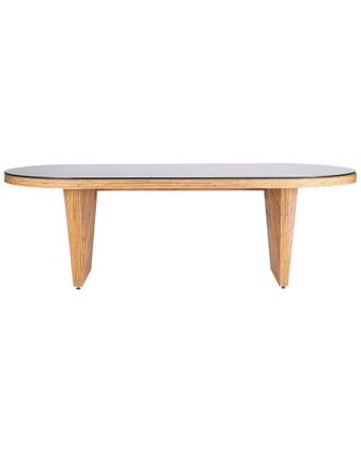 TOV Furniture Caren Rattan & Glass Oval Dining Table