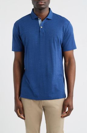 Johnnie-O Starnes Heathered Cotton Blend Polo in Navy at Nordstrom, Size Xx-Large