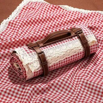 OEM Manta De Picnic Impermeable De 1,5 X 2 M, Manta Plegable 2 En 1 Para Exteriores Con Correa De Transporte, Rojo, Blanco