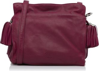 Loewe Pre-owned Womens Flamenco Tassel Crossbody Bag - Purple Leather - One Size
