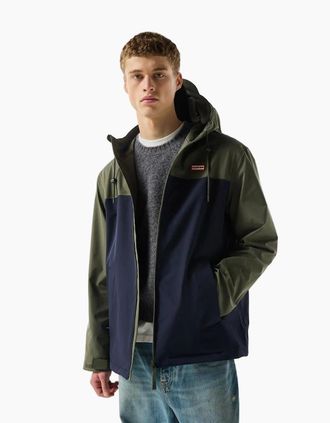 Hunter Mens Hunter Original Mens Block Waterproof Mens Green Rain Jacket - Size: 42/Regular