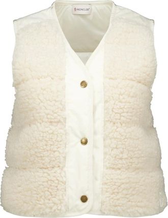 Moncler Gilet Teddy Trapuntato - - Jackets - Donna - Beige - S