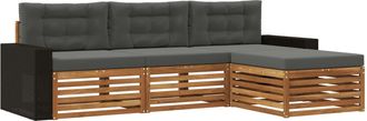 vidaXL Conjunto De Sof&aacute;s De Exterior 4 Uds. Natural Y Antracita Vidaxl