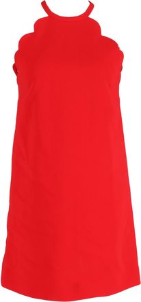 Miu Miu Pre-owned Womens Miu Miu High-Neck Scalloped Sleeveless A-Line Cady Dress in Red - Size EU 42 (Womens)