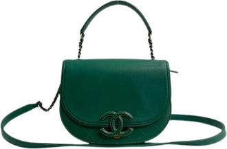 Chanel Pre-owned Caviar Leather Schoudertas - Dames - Vintage Handtas - Groen - ONE Size - Leer - Vintage