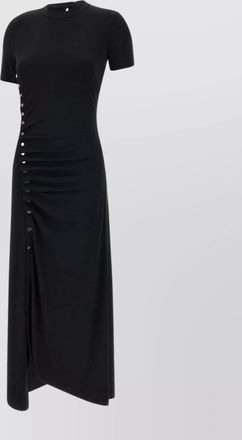 Paco Rabanne jersey dress with asymmetrical cut and side slit