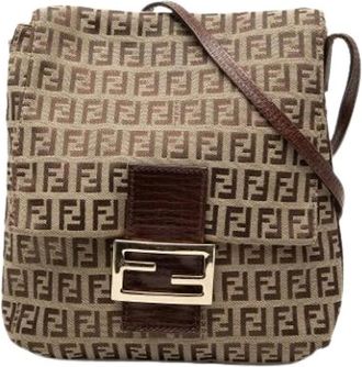 Fendi Pre-owned Cross Body Bags, female, Brown, Size: ONE SIZE Pre-owned Jacquard Crossbody Bag