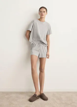 Mango Pigiama due pezzi cotone maniche corte grigio - Donna - XS - MANGO
