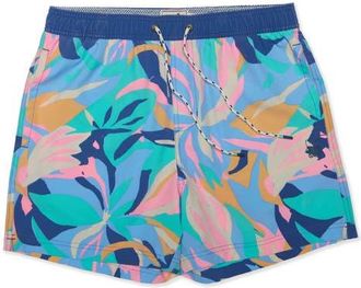 Party Pants W-T-Floral Party Starter 5-Inch Swim Trunks in Light Blue at Nordstrom, Size Xx-Large