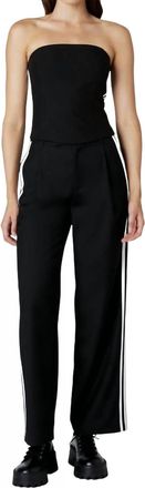 Nia Messi Stripe Sweatpants In Black