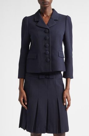 Shushu/Tong Wool Twill Crop Jacket in Navy Blue at Nordstrom, Size 10 Us