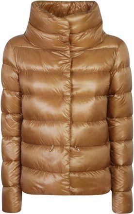 Herno Amelia Short Down Jacket - Dames - Gewatteerde jassen - Bruin - M - Jassen