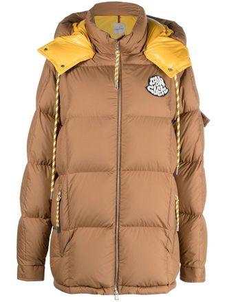 Moncler Mariveles logo-patch padded jacket - Brown