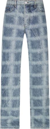 Amiri plaid-print wide jeans - men - Organic Cotton/Polyester - 28 - Blue