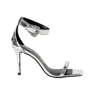 Versace Jeans Couture High Heel Sandals, female, Gray, Size: 9 US Sandalo mirror con buckles