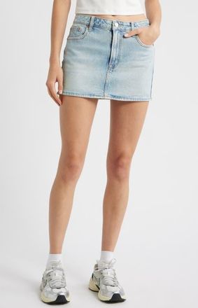 PacSun Chaya Mid Rise Denim Miniskirt in Light Indigo at Nordstrom, Size 30