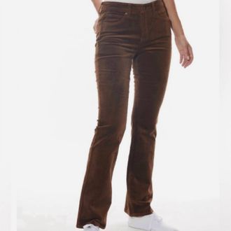 OAT New Yor High Rise Boot Leg Pants In Brown
