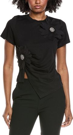 Gracia Floral Applique Drape Bottom Top