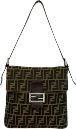 Fendi Pre-owned Vintage Canvas Shoulder Bag - Dames - Vintage Schoudertas - Bruin - ONE Size - Vintage
