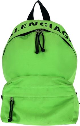 Balenciaga Black Light Green Canvas Backpack (Pre-Owned)