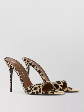 Giuseppe Zanotti peep toe stiletto heel animal print mules