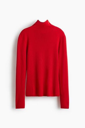 H&M Fine-knit Turtleneck Top in Red at Nordstrom, Size Xx-Large