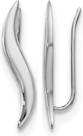 Diamond2Deal 14K White Gold Polished Fancy Ear Climber Earrings